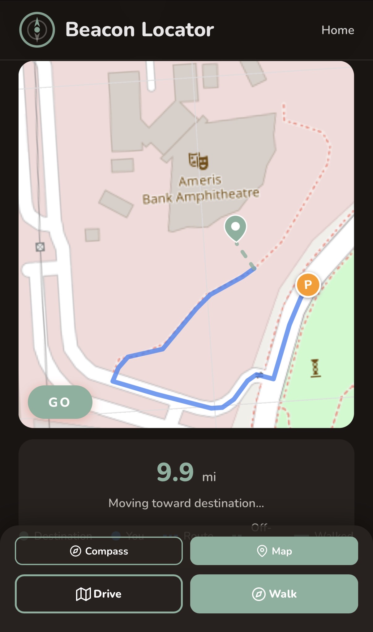 Walking map route